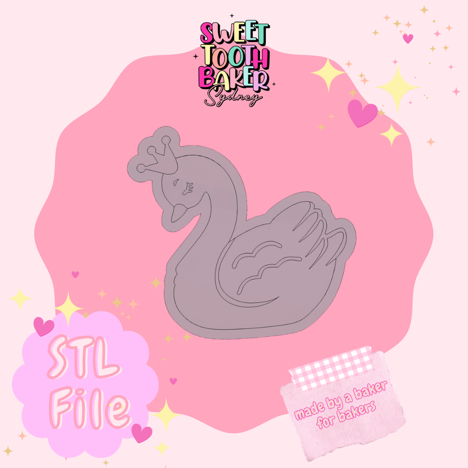 Swan with Crown- STL File (NOT PHYSICAL PRODUCT)