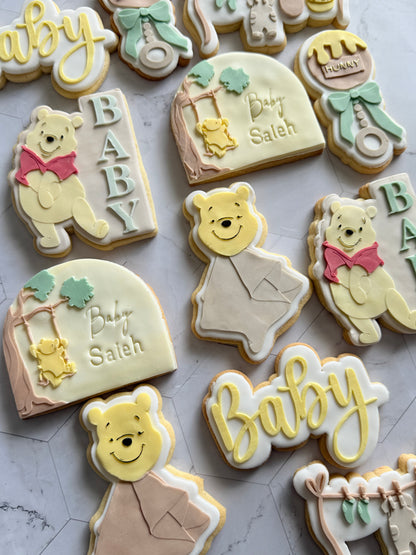 Winnie the Pooh Themed Baby Arrival Cookies