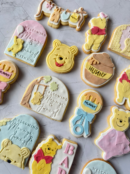 Winnie the Pooh Themed Baby Arrival Cookies