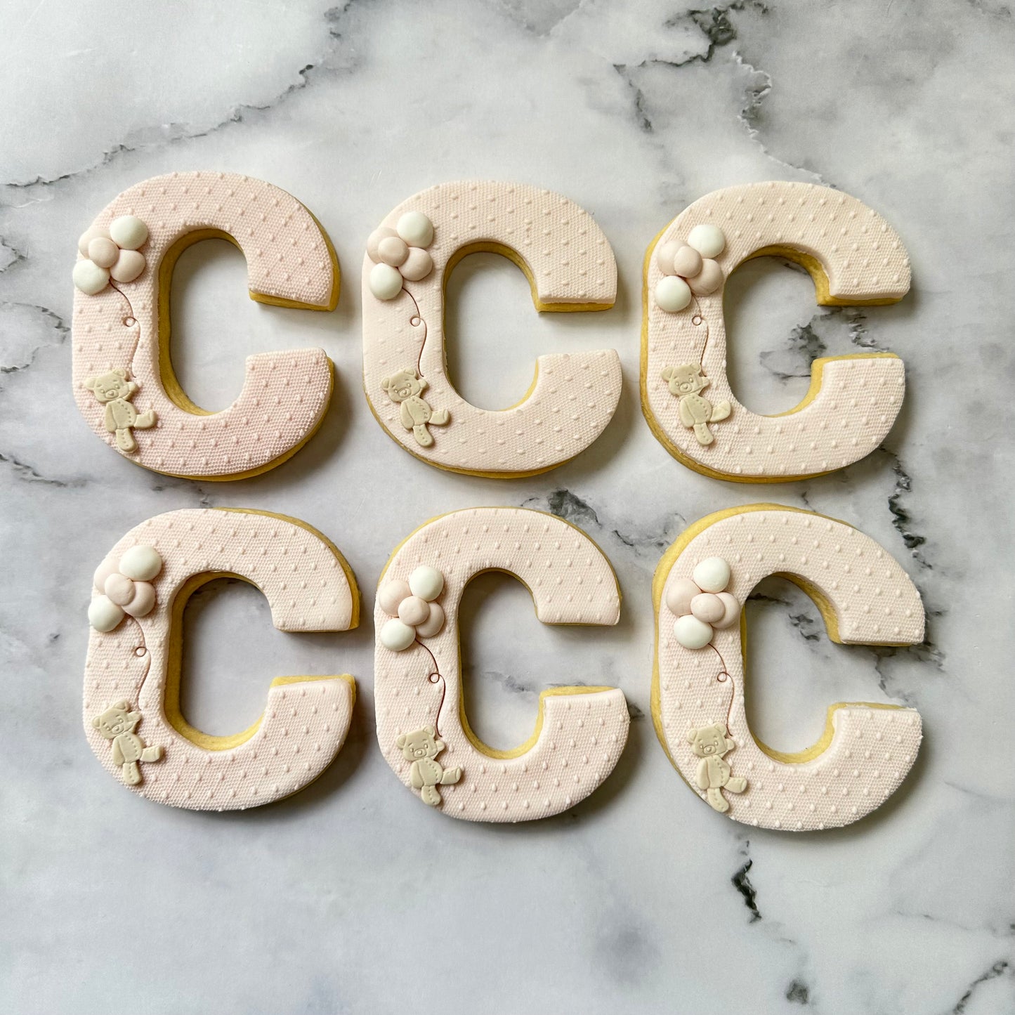 Initial Cookies with Fondant Embellishments