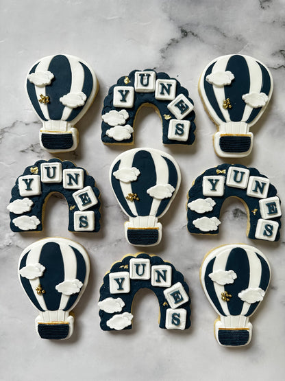 Hot Air Balloon Themed Baby Cookies