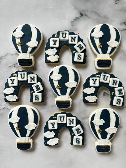 Hot Air Balloon Themed Baby Cookies