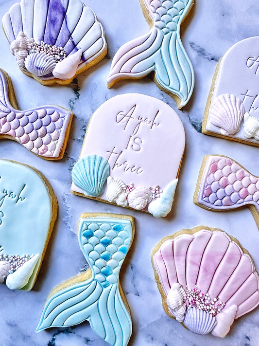 Mermaid Themed Birthday Cookies