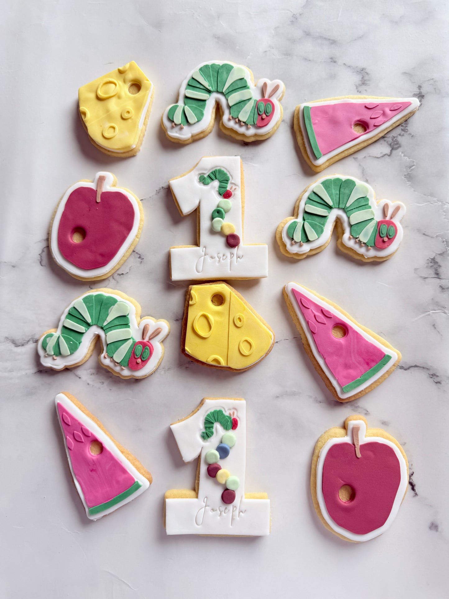 Hungry Little Caterpillar Themed Birthday Cookies