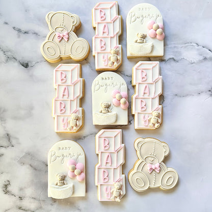 Bear with Balloons Baby Cookies