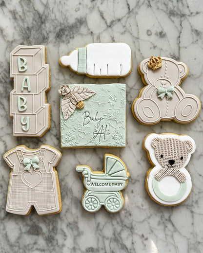Bear Boy Set of Baby Arrival Cookies
