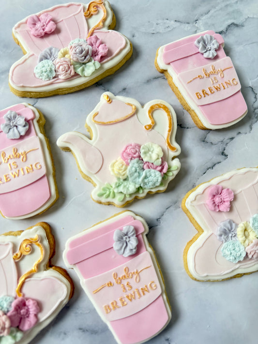 Baby is Brewing Baby Shower Cookies