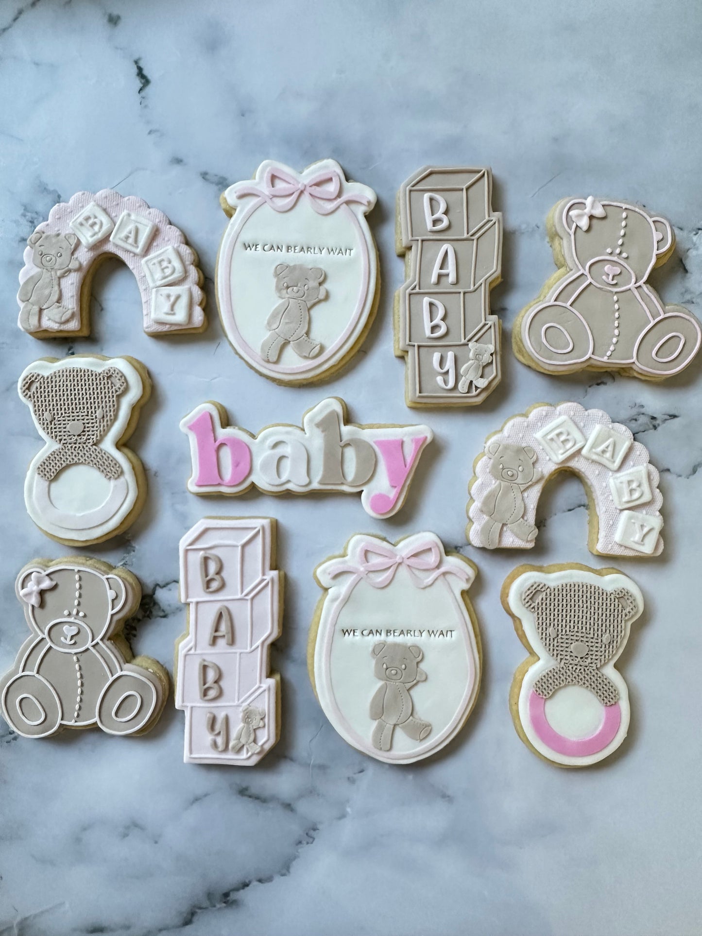 Bear Girls Baby Cookies
