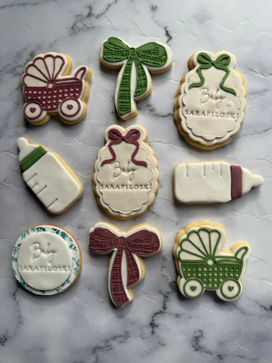 Bows Themed Baby Cookies