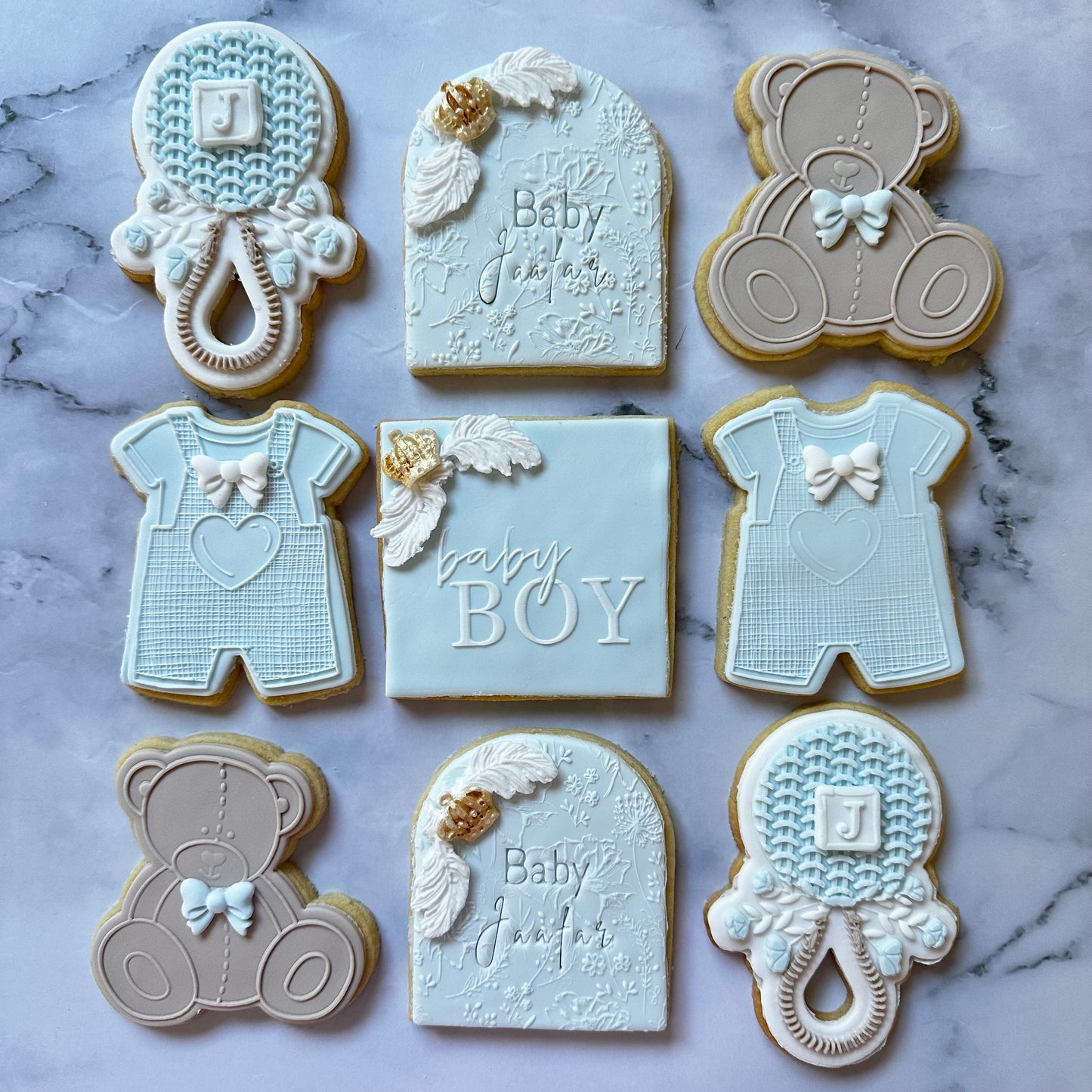 Bear Boy Set of Baby Arrival Cookies